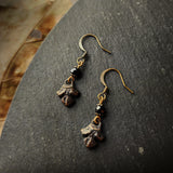 fleur earrings : faceted glass & antiqued bronze