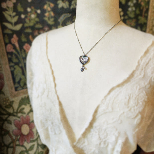 beasties & birds - pictorial heart amulet