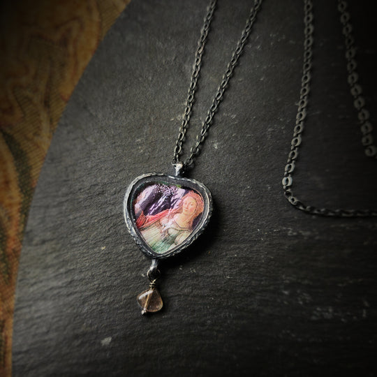 botticelli's venus - pictorial heart amulet
