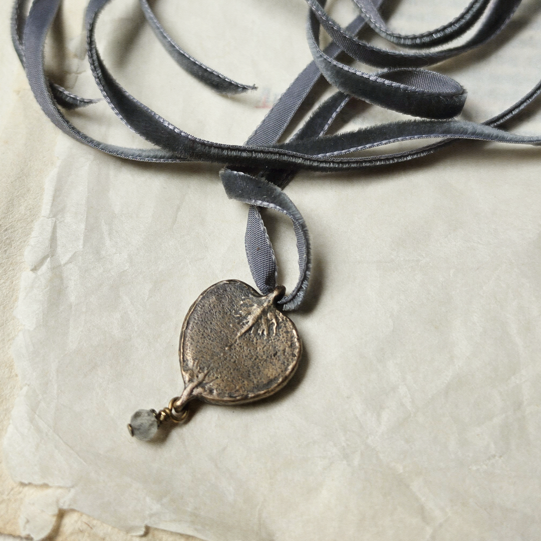 briar rose - pictorial heart amulet