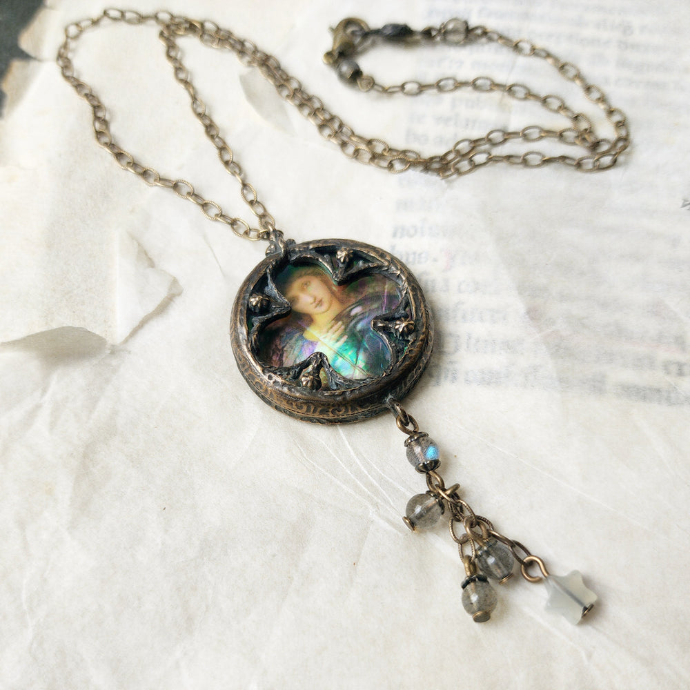 day two - edward burne-jones floriated clover miracle window amulet