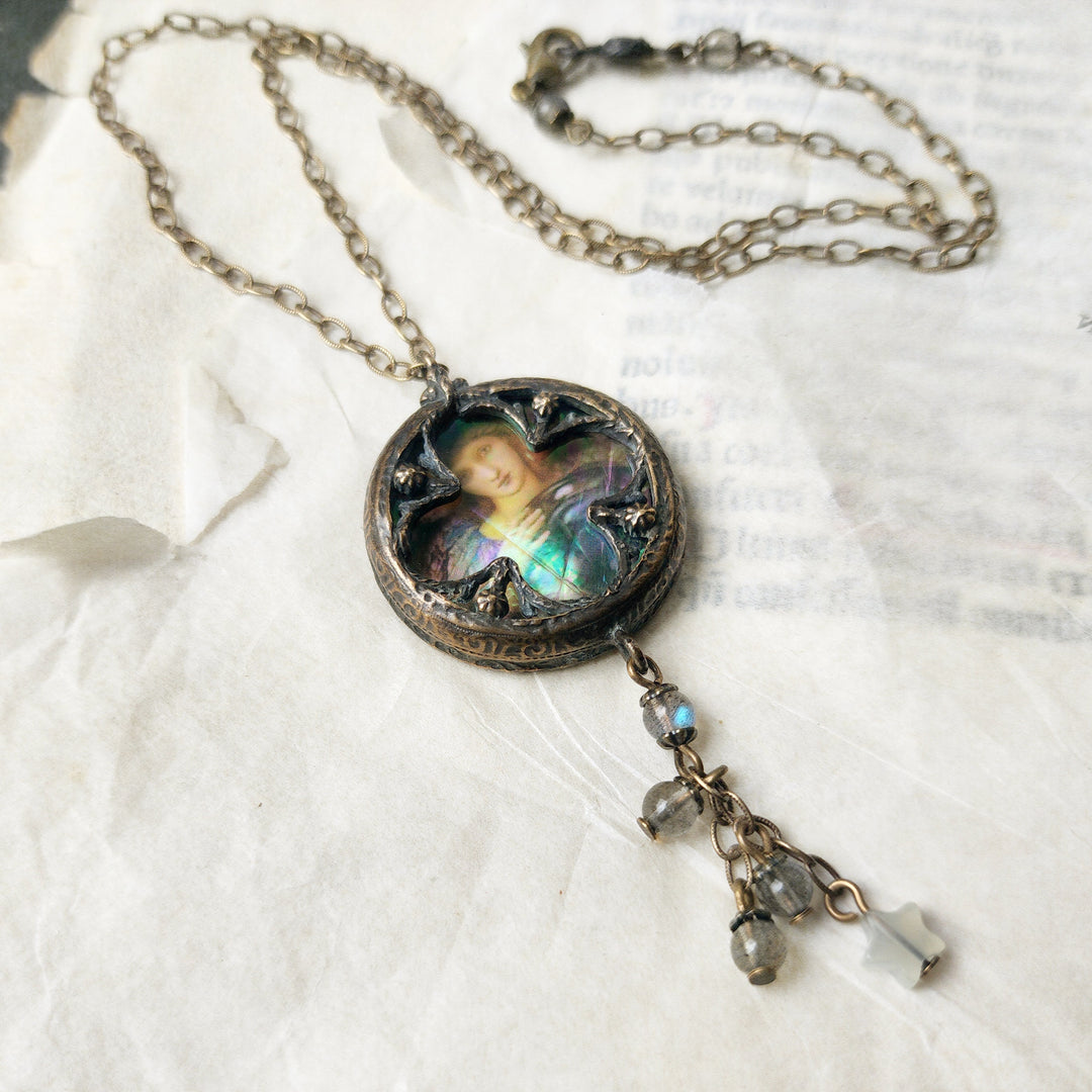 day two - edward burne-jones floriated clover miracle window amulet