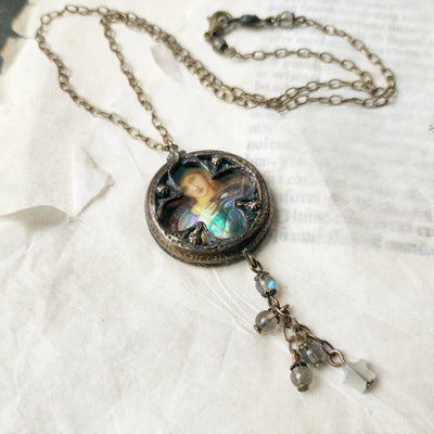 day two - edward burne-jones floriated clover miracle window amulet