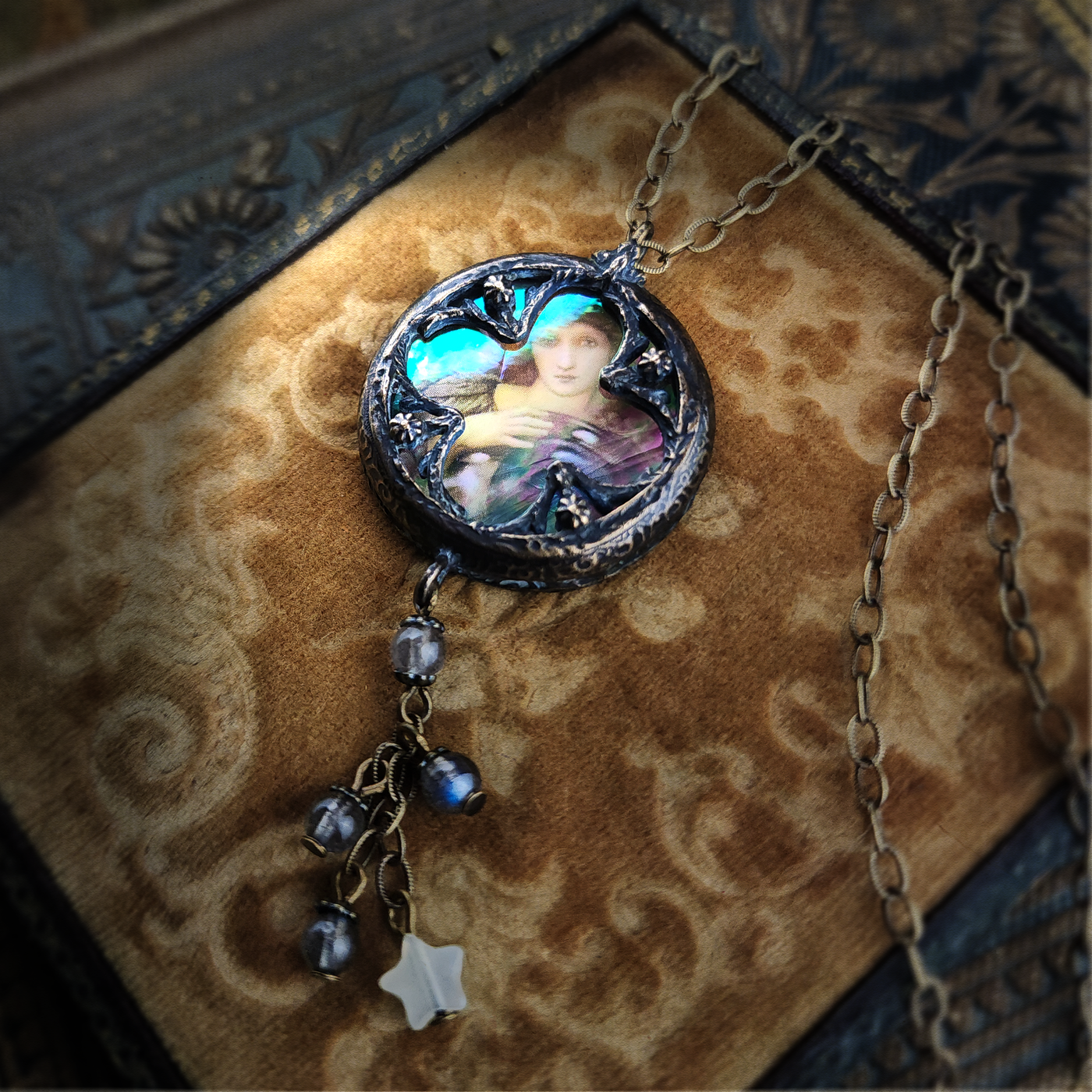 day two - edward burne-jones floriated clover miracle window amulet