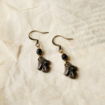 fleur earrings : faceted glass & antiqued bronze