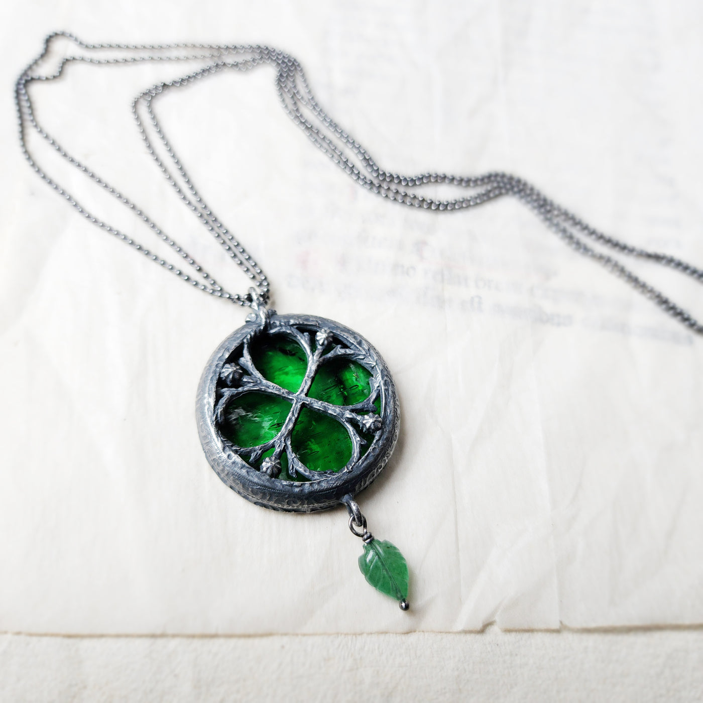 forest dreams - floriated clover miracle window amulet