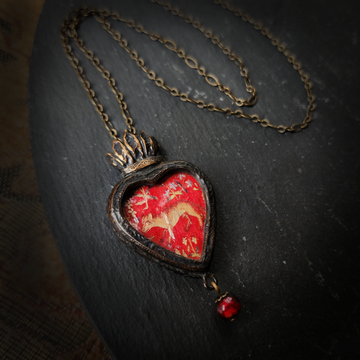 tapestry fox - sacred heart pictorial amulet