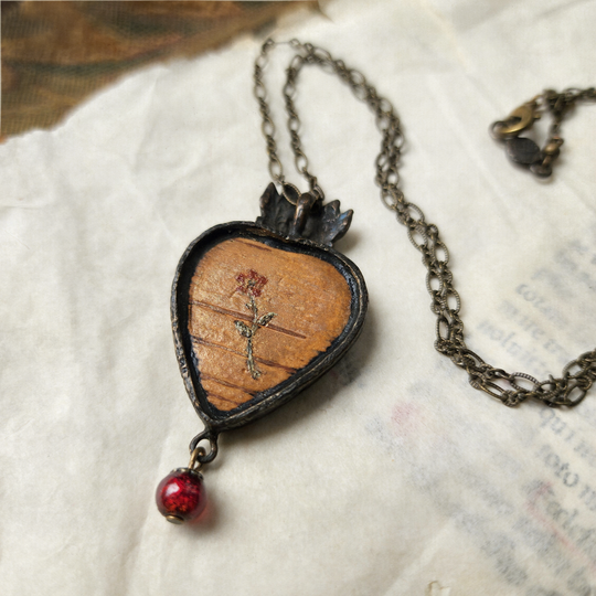 tapestry fox - sacred heart pictorial amulet