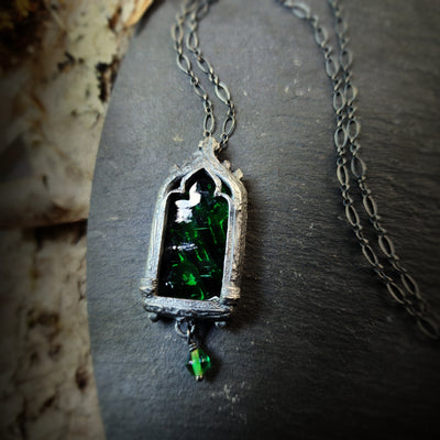 the green king - venetian gothic window amulet