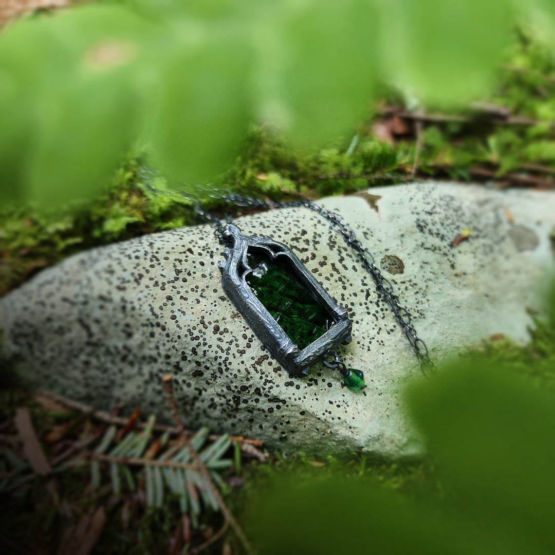 the green king - venetian gothic window amulet