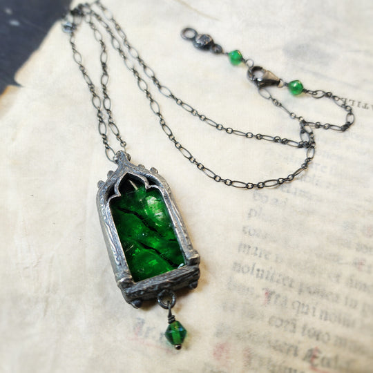 the green king - venetian gothic window amulet