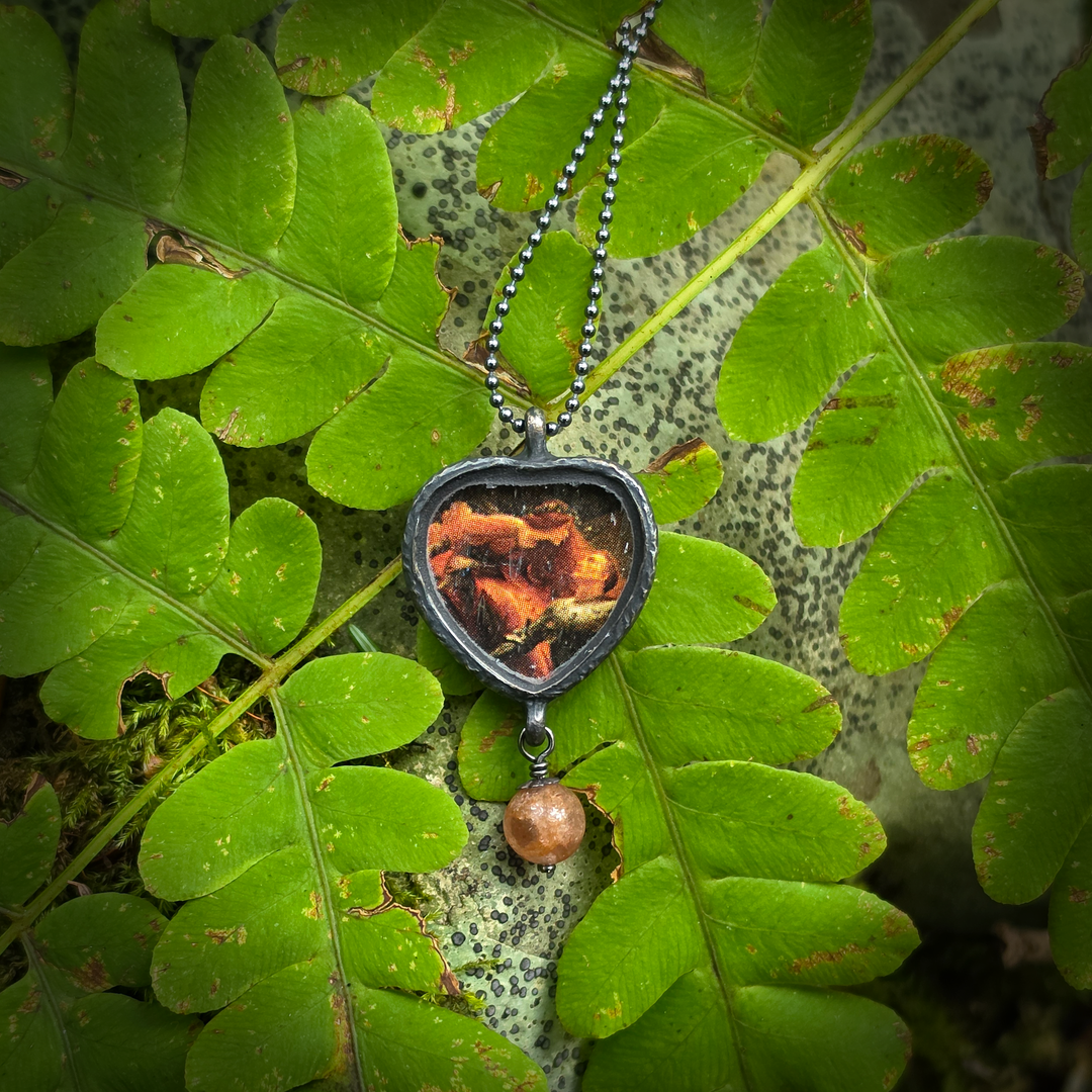 la belle dame sans mercy - pictorial heart amulet