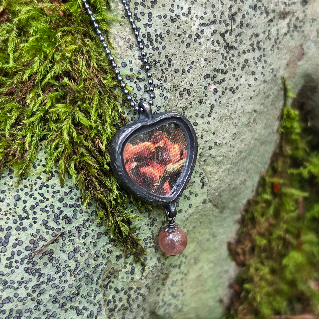 la belle dame sans mercy - pictorial heart amulet