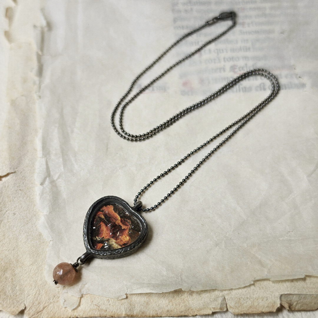 la belle dame sans mercy - pictorial heart amulet