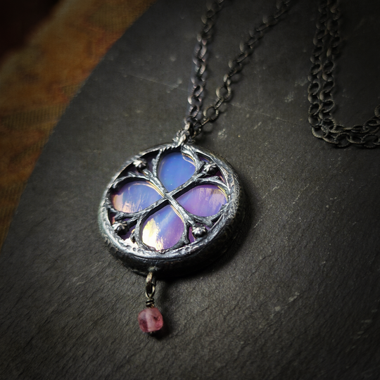 la rose - floriated clover miracle window amulet