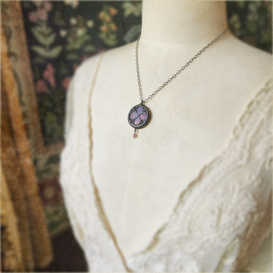 la rose - floriated clover miracle window amulet