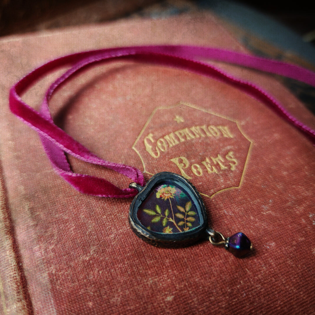 newill rose - pictorial heart amulet