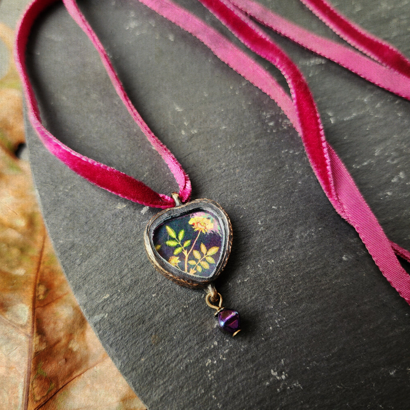 newill rose - pictorial heart amulet