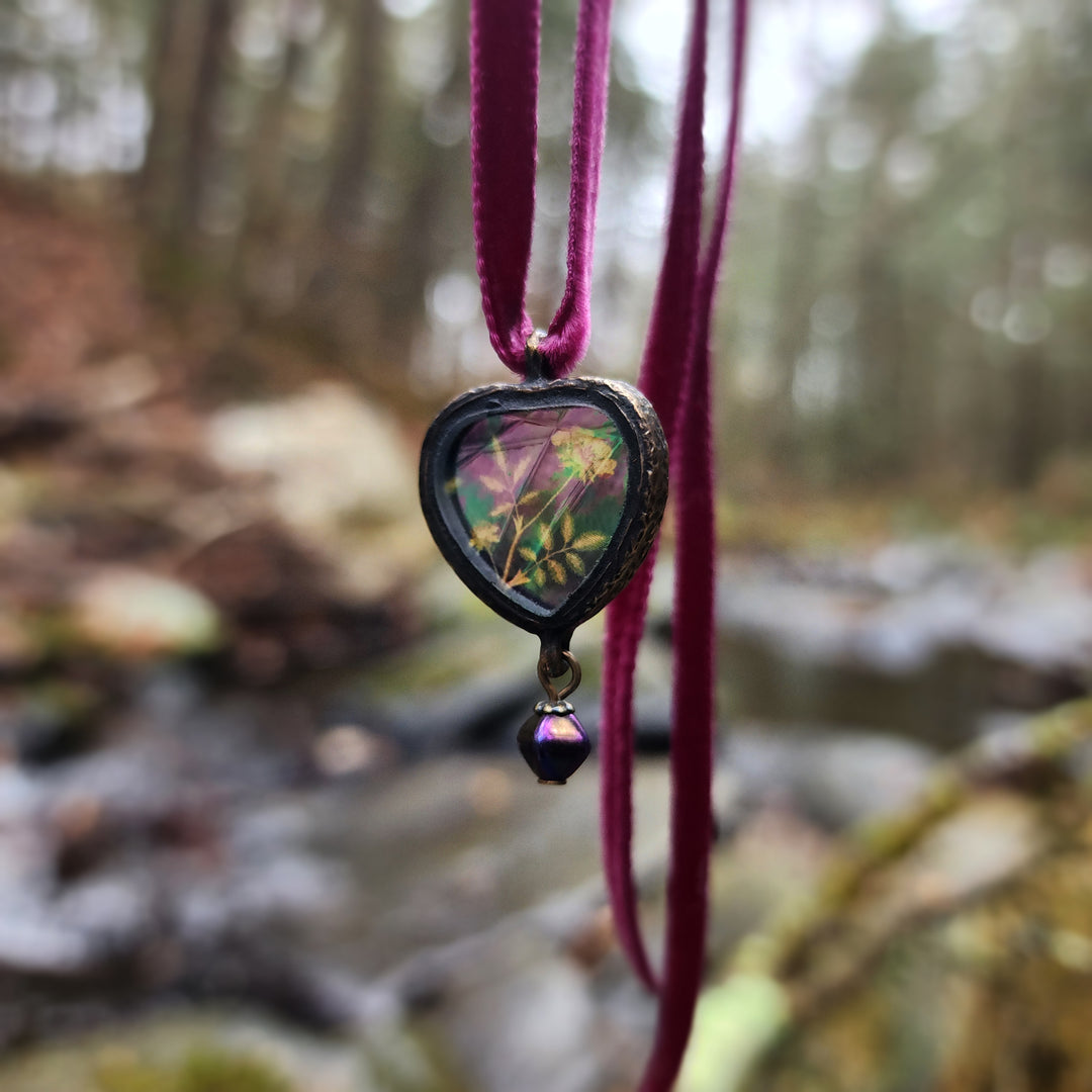 newill rose - pictorial heart amulet