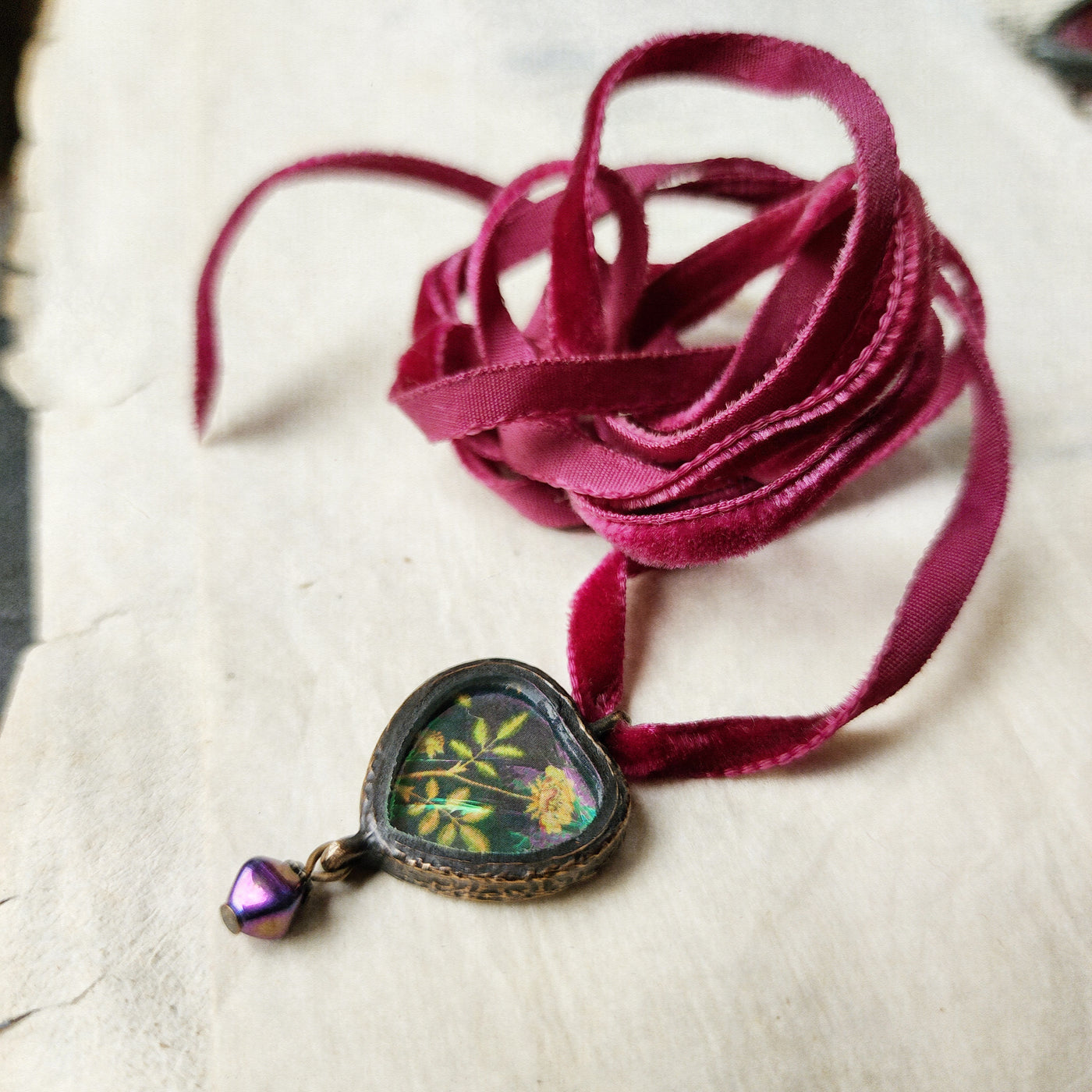 newill rose - pictorial heart amulet