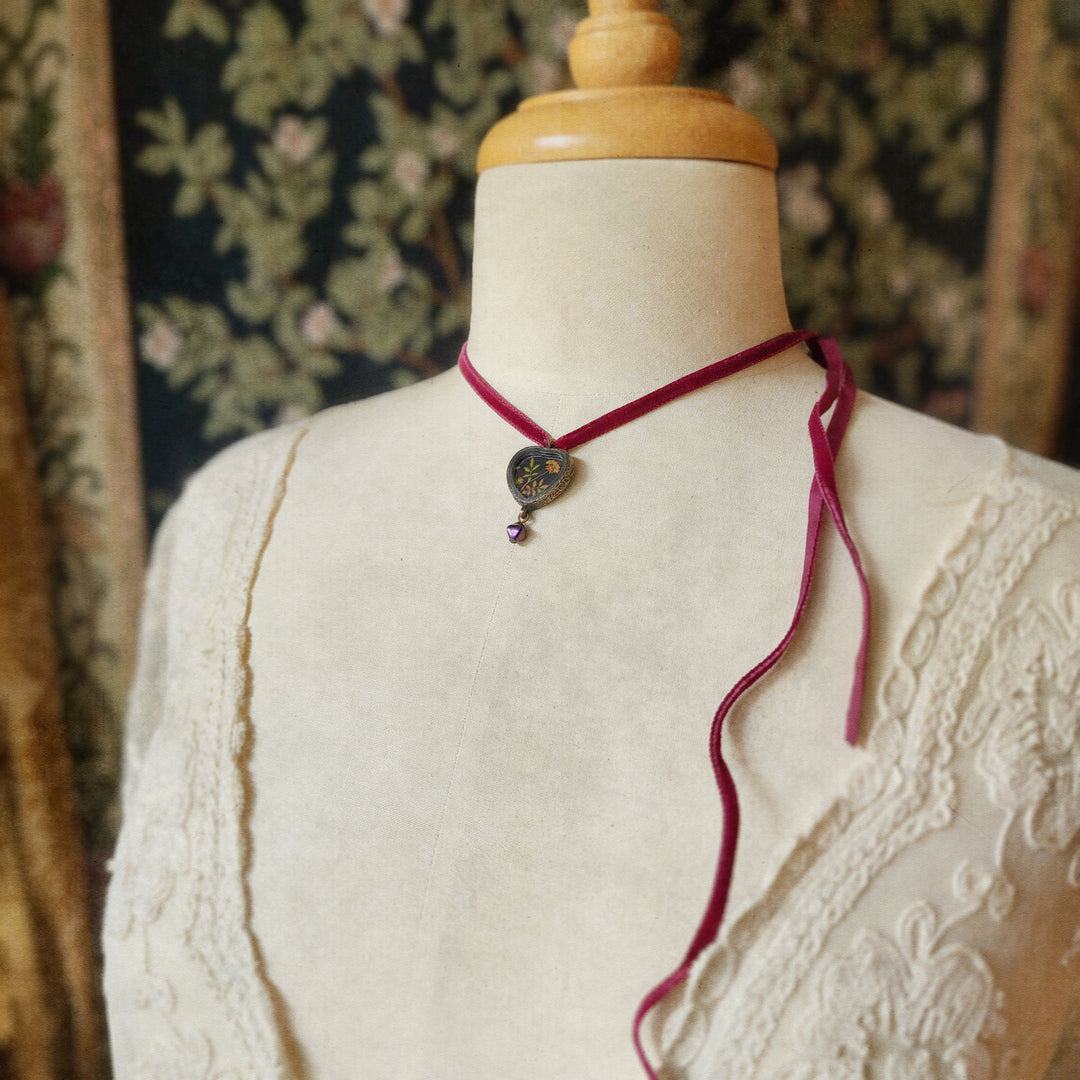 newill rose - pictorial heart amulet