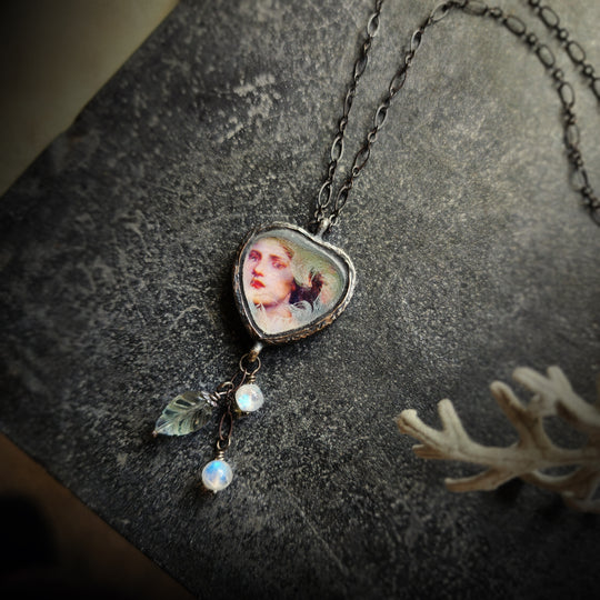 ophelia's dream - pictorial heart amulet