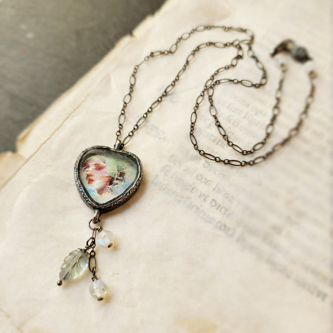 ophelia's dream - pictorial heart amulet