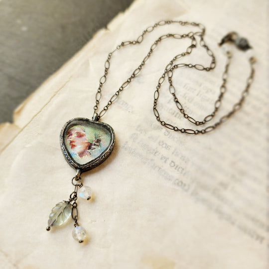 ophelia's dream - pictorial heart amulet