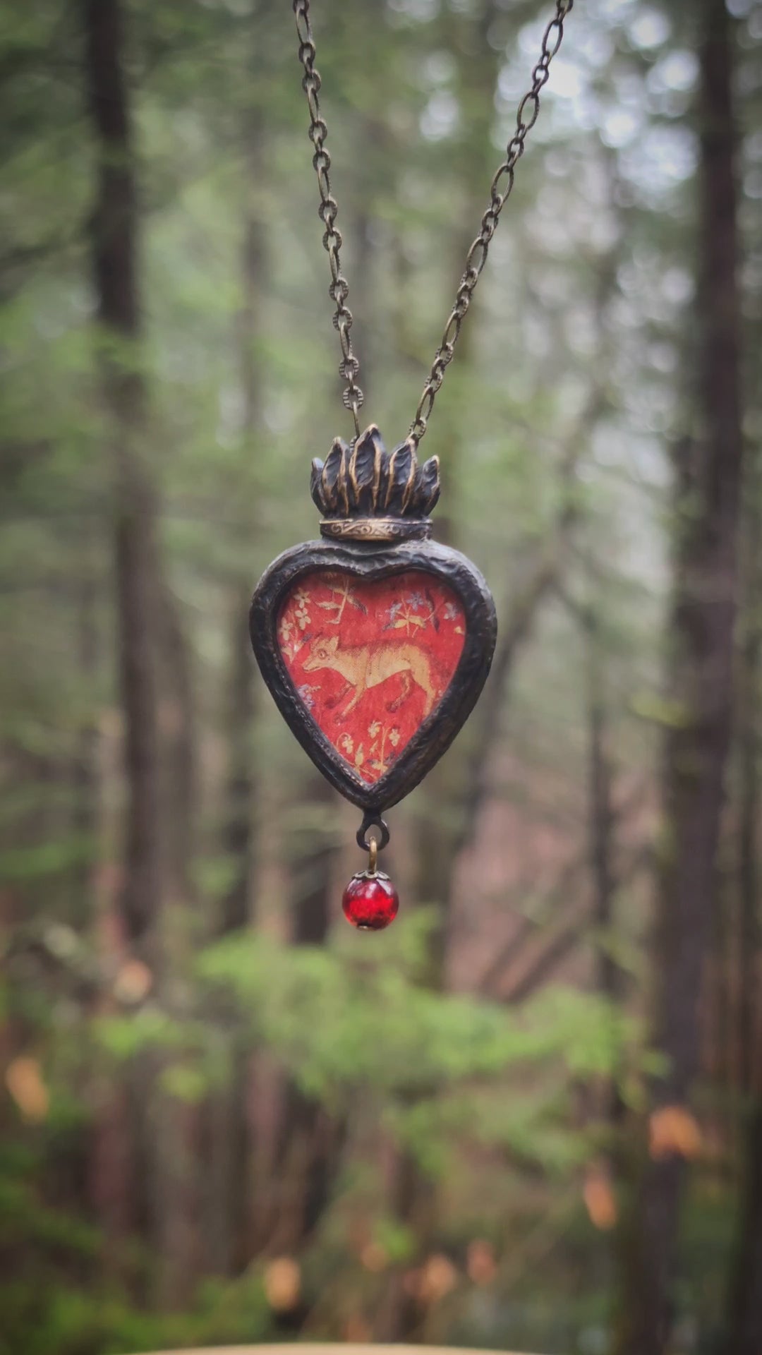 tapestry fox - sacred heart pictorial amulet