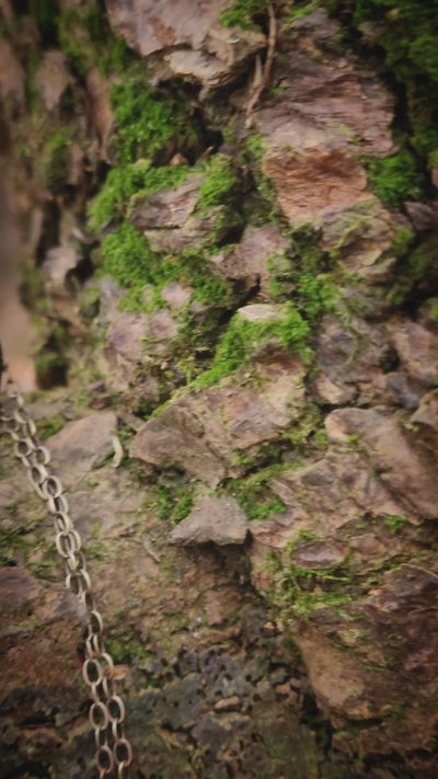 lapin, renard et fleur arch window amulet - antiqued sterling & bronze