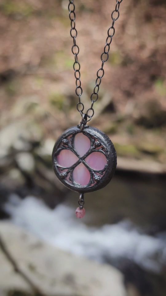 la rose - floriated clover miracle window amulet