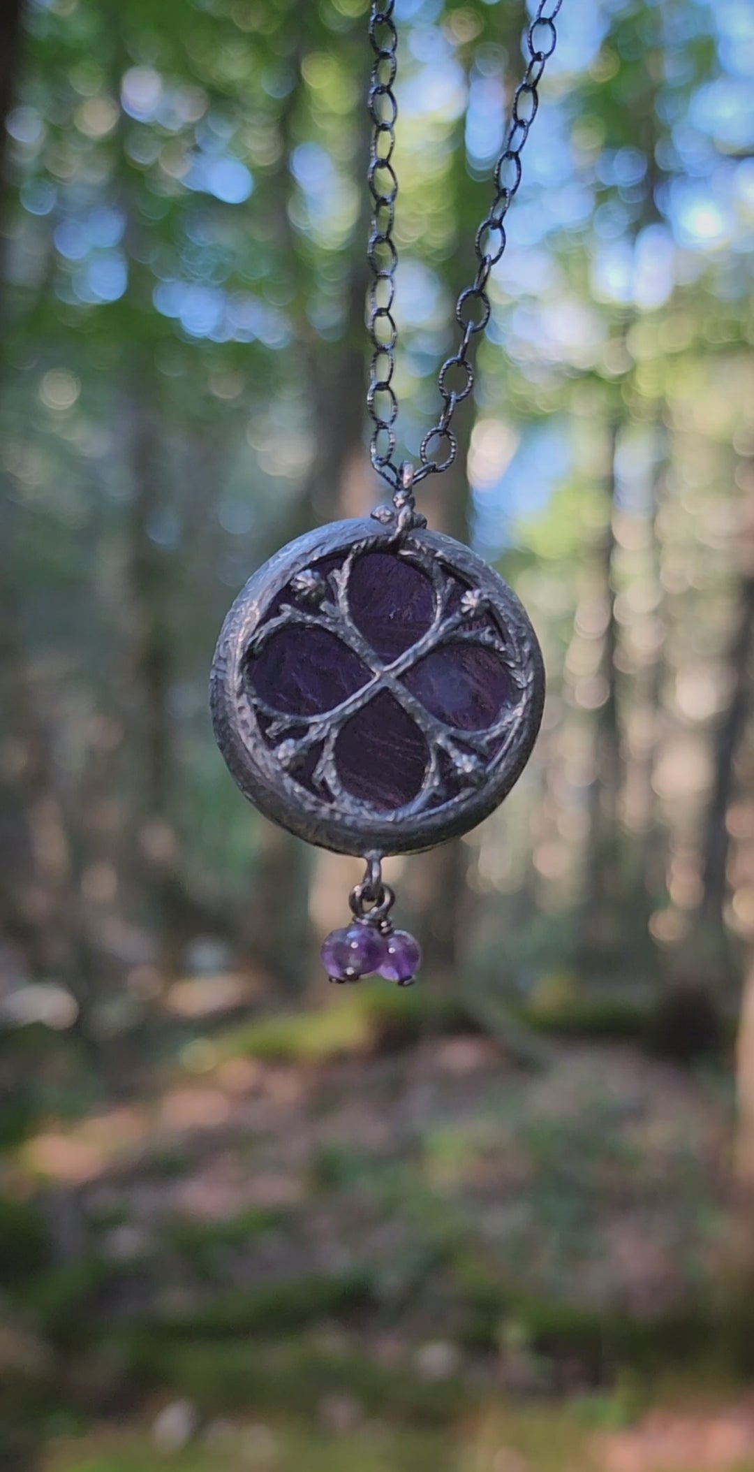 vyolette - floriated clover miracle window amulet