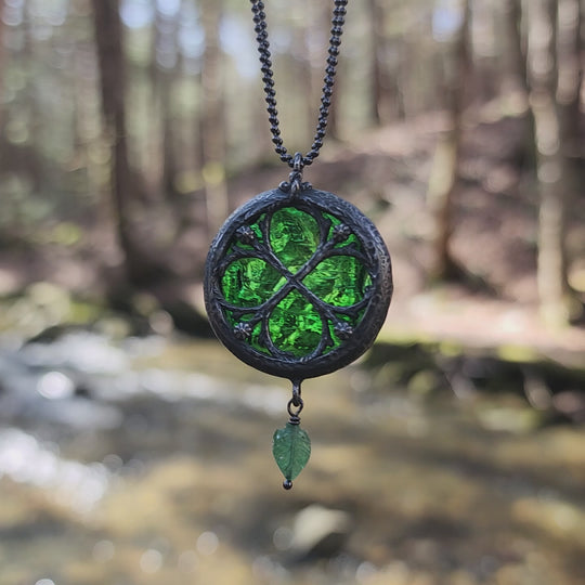 forest dreams - floriated clover miracle window amulet