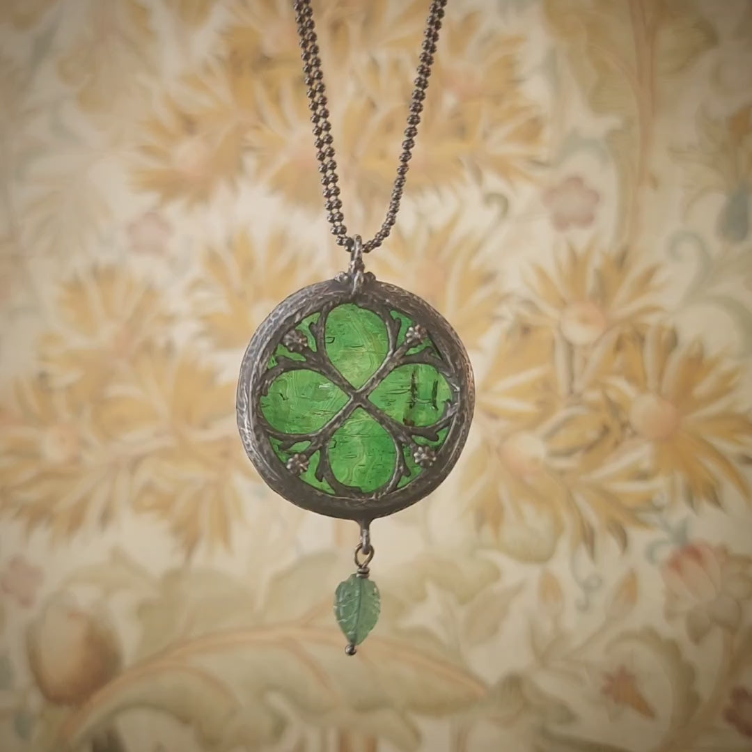 forest dreams - floriated clover miracle window amulet