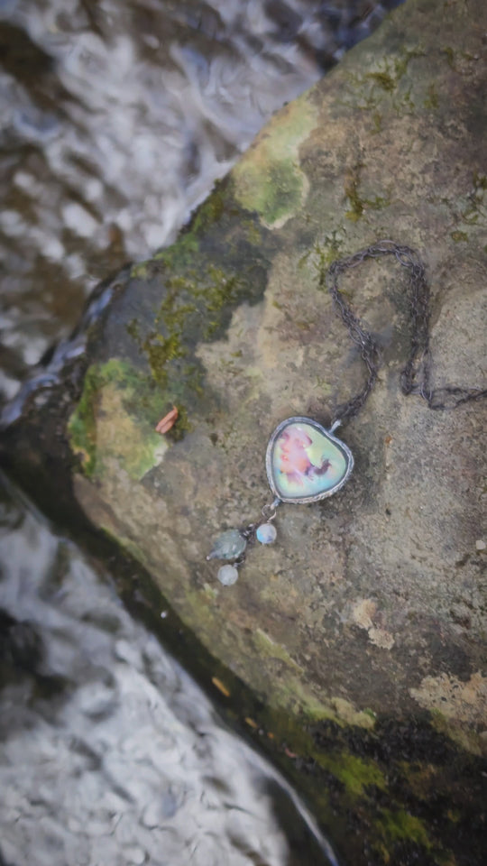 ophelia's dream - pictorial heart amulet