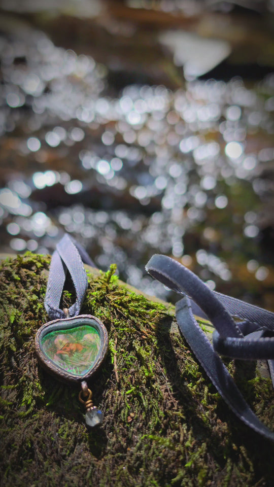 briar rose - pictorial heart amulet