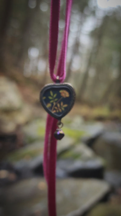 newill rose - pictorial heart amulet