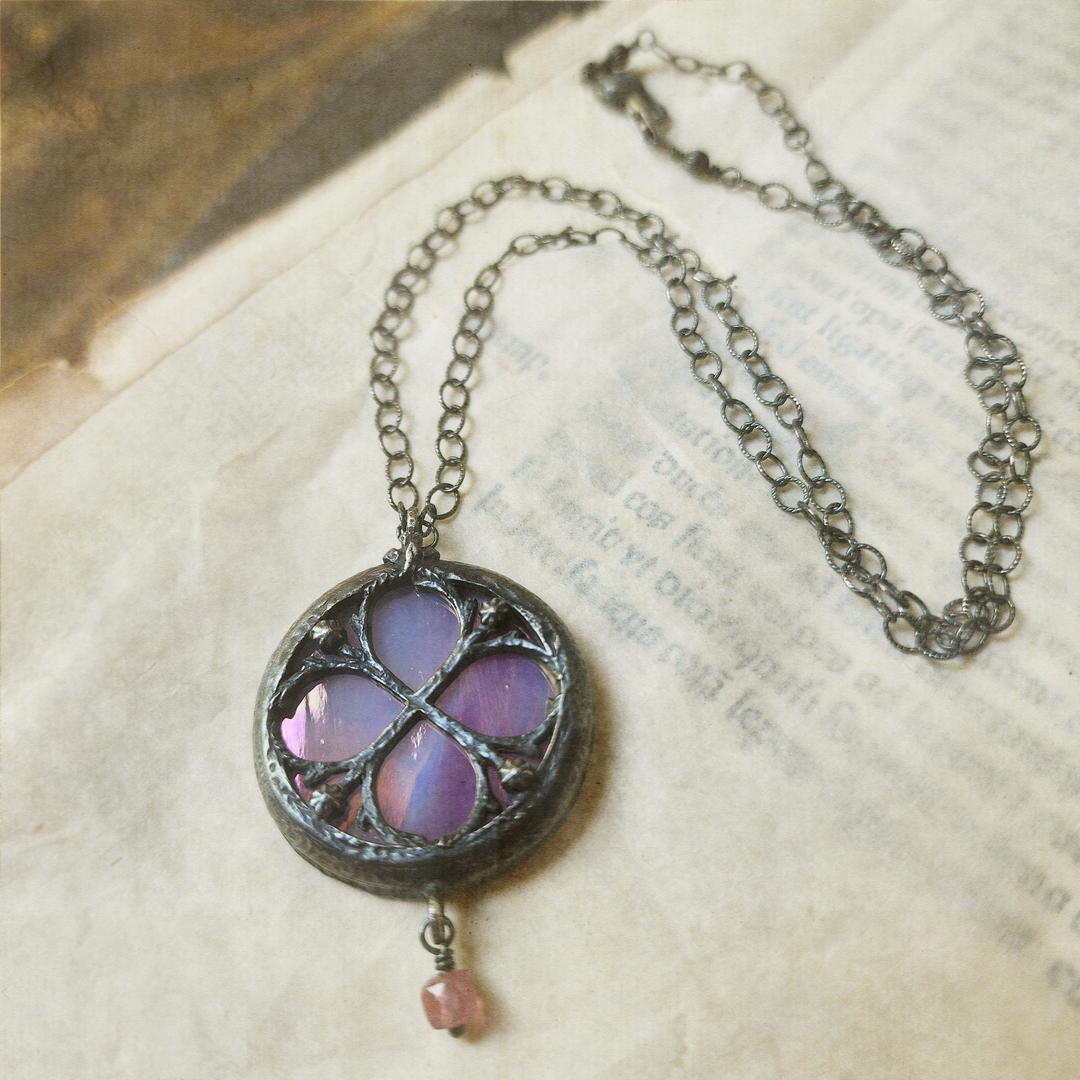 la rose - floriated clover miracle window amulet