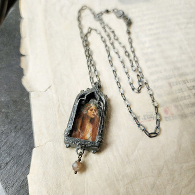 the broad stream bore her far away - venetian gothic window amulet