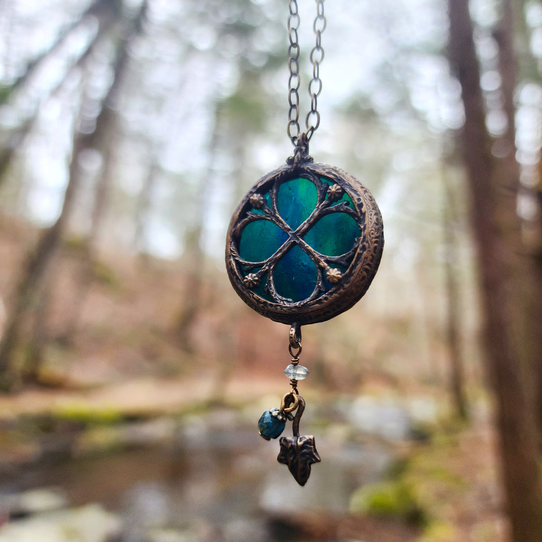 st loy forest - floriated clover miracle window amulet