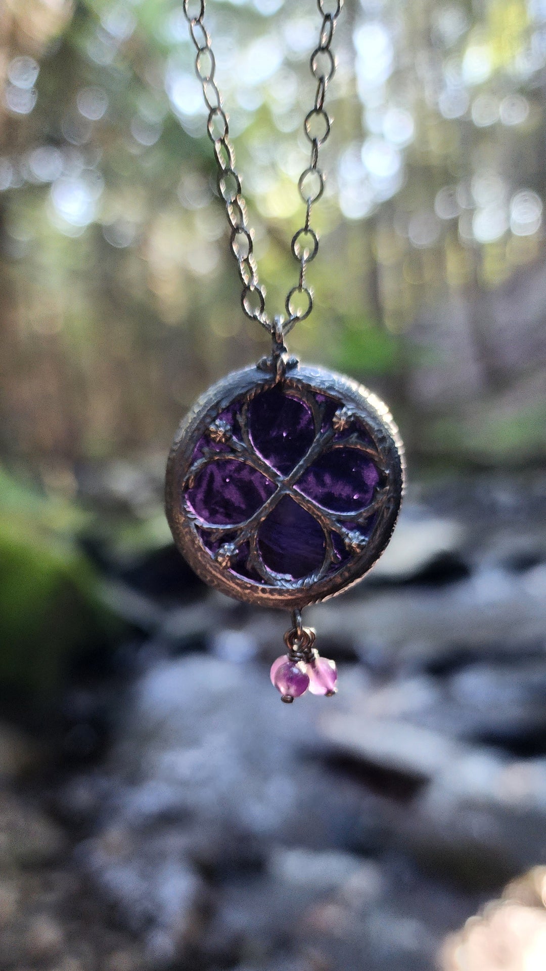 vyolette - floriated clover miracle window amulet