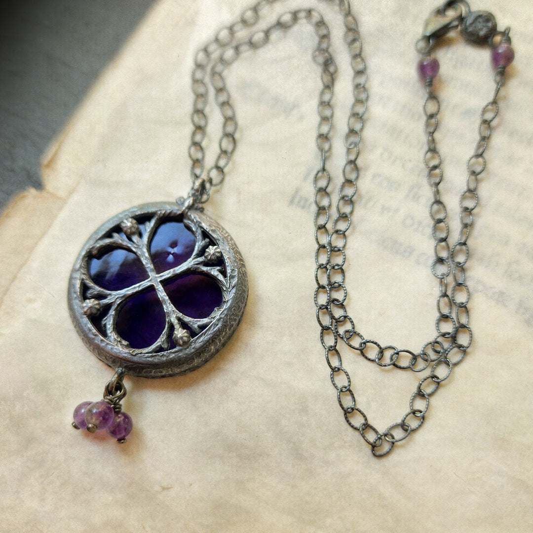 vyolette - floriated clover miracle window amulet