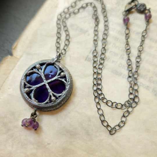 vyolette - floriated clover miracle window amulet