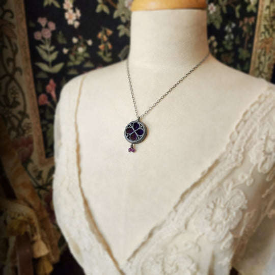 vyolette - floriated clover miracle window amulet