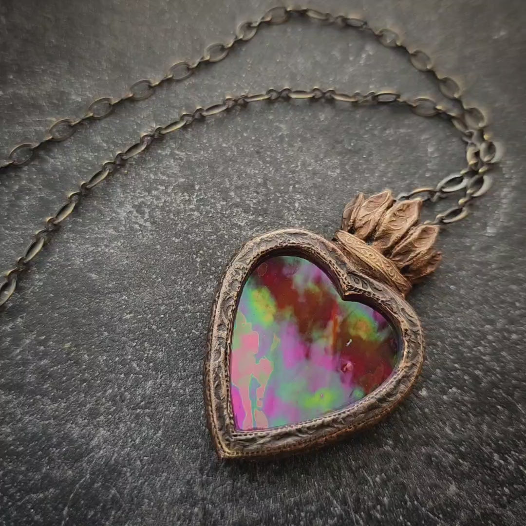 lux vivens - a sacred heart amulet