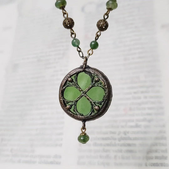 viriditas - floriated clover miracle window amulet