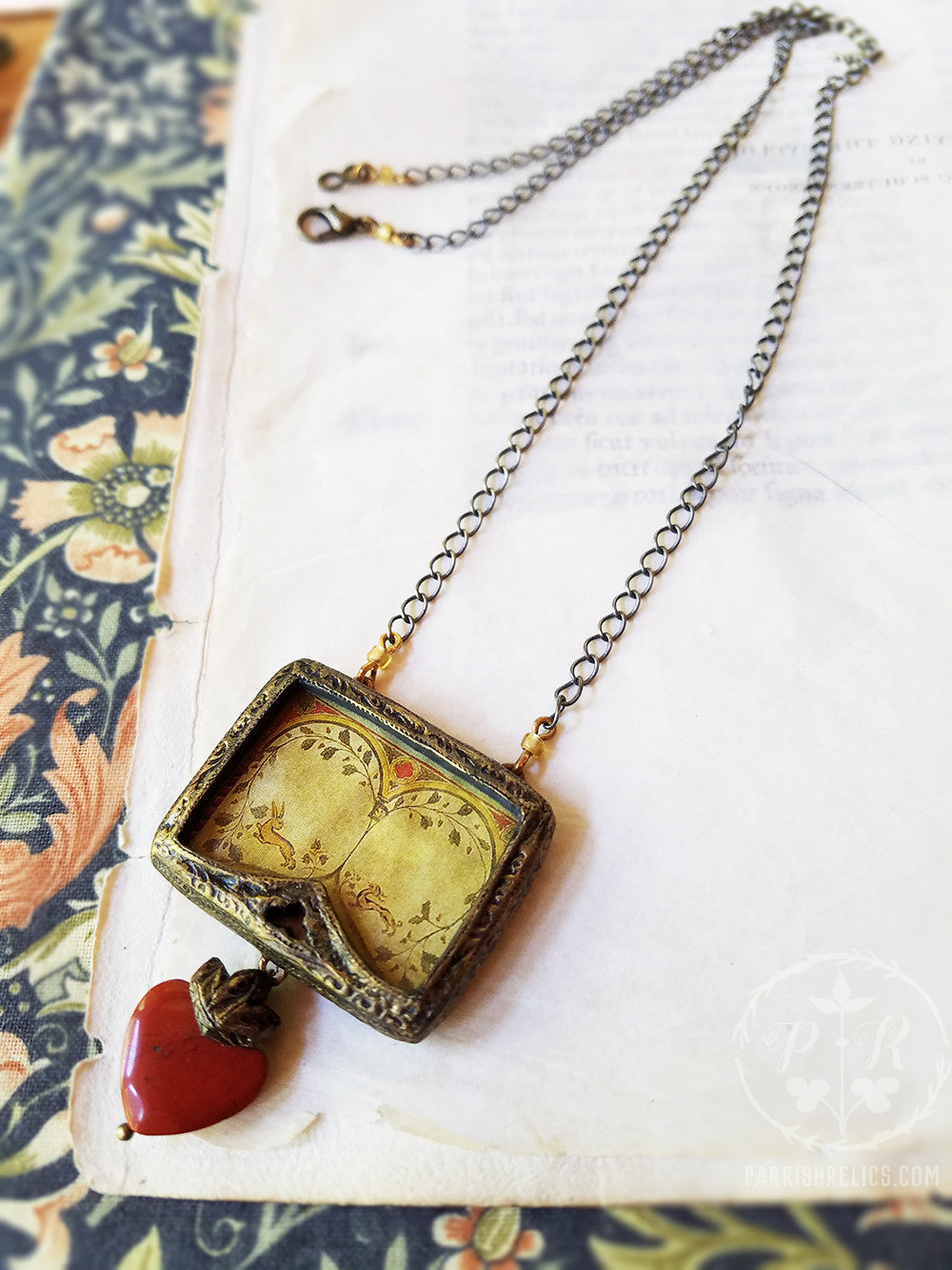 Hare & Hound ~ Sacred Heart Pictorial Shrine Amulet