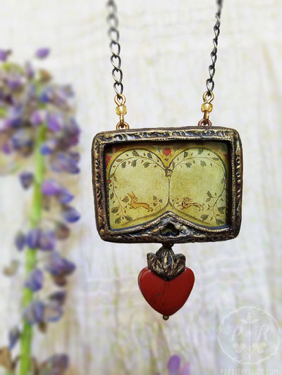 Hare & Hound ~ Sacred Heart Pictorial Shrine Amulet