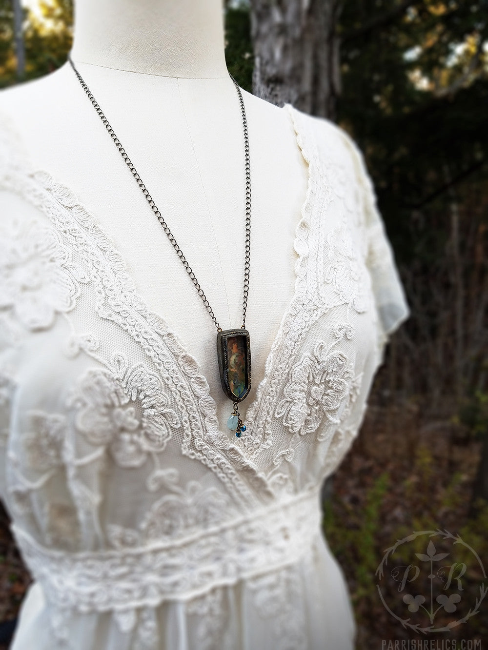 Separation of Light From Darkness ~ Edward Burne Jones Pictorial Shrine Amulet ~ Iridescent Stained Glass