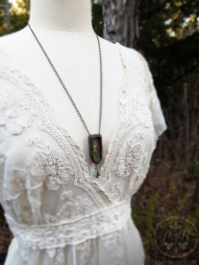 Separation of Light From Darkness ~ Edward Burne Jones Pictorial Shrine Amulet ~ Iridescent Stained Glass